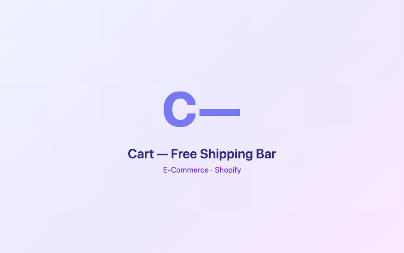 Cart — Free Shipping Bar preview