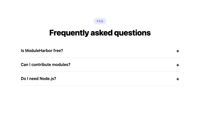 FAQ Accordion Section preview