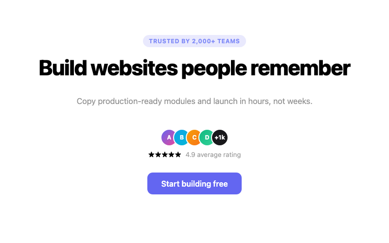 Hero with Social Proof preview