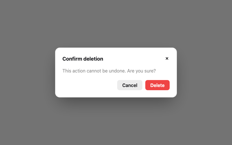 Modal Dialog preview