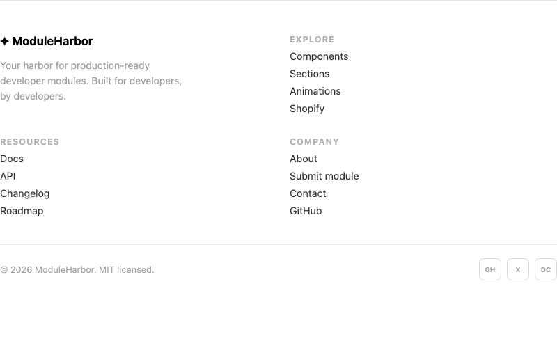 Modern Footer preview