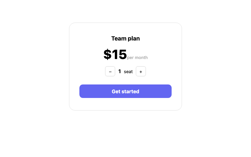 Per Seat Pricing preview