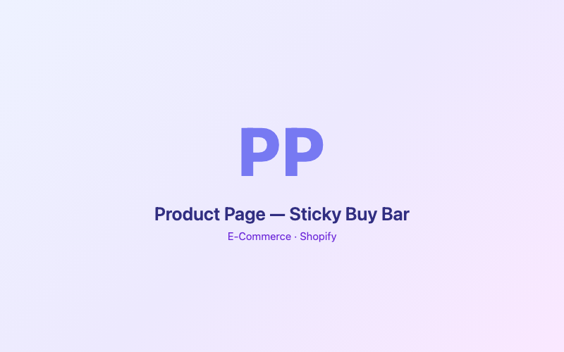 Product Page — Sticky Buy Bar preview