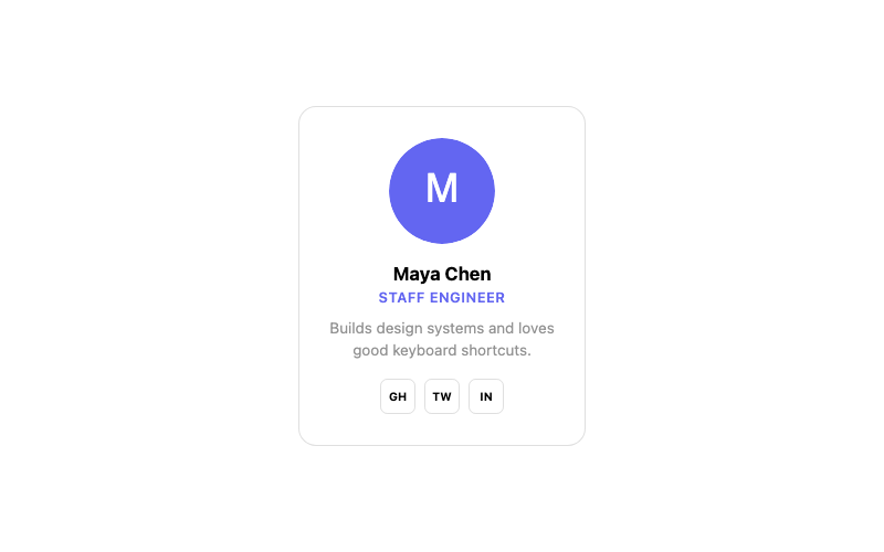 Profile Card preview