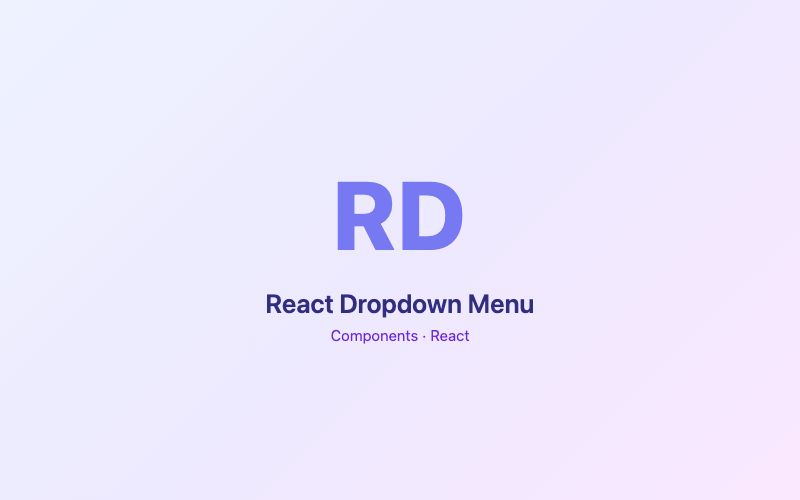 React Dropdown Menu preview