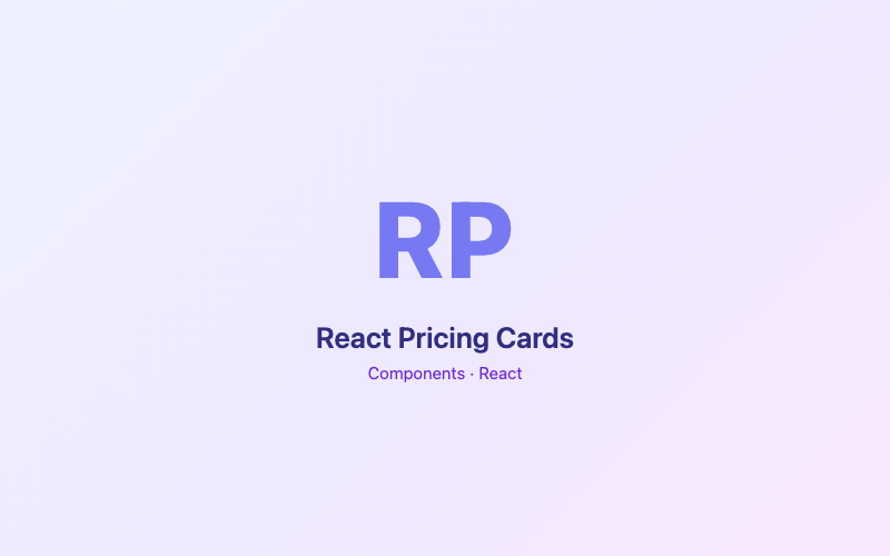 React Pricing Cards preview