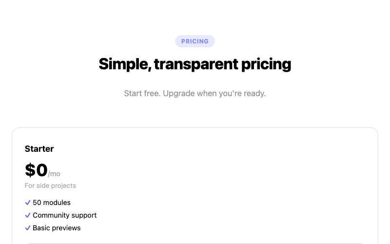 Three Tier Pricing preview